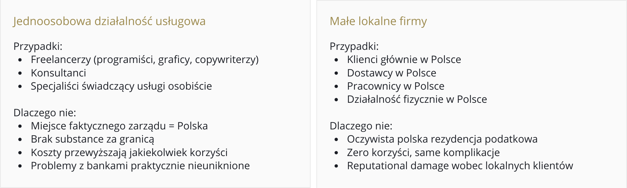 Kiedy offshore nie ma sensu?